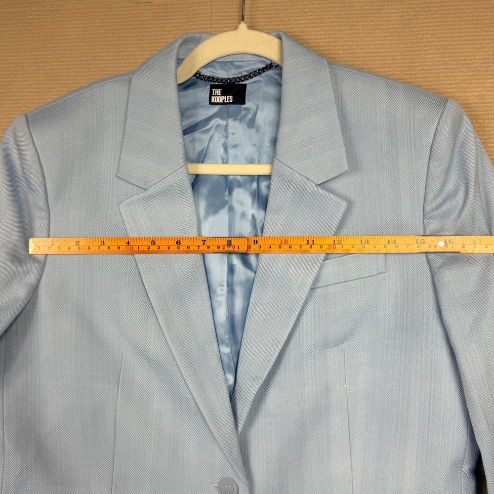The Kooples Light Blue Textured Two Button Blazer Jacket FR 38 US 6 Women's - Picture 6 of 9
